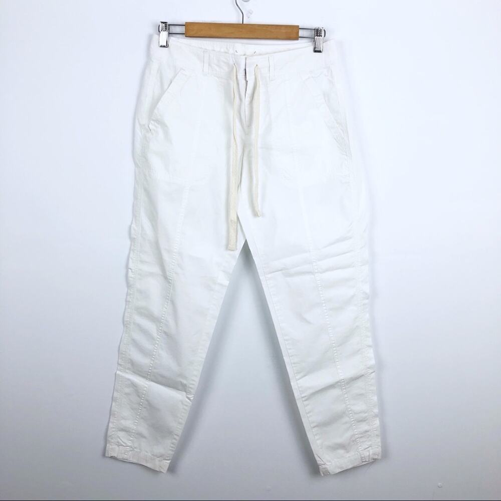 NWOT Lou & Grey White Neutral Tampered Cotton Drawstring Pants Size 4 Coastal